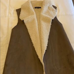 Faux suede vest
